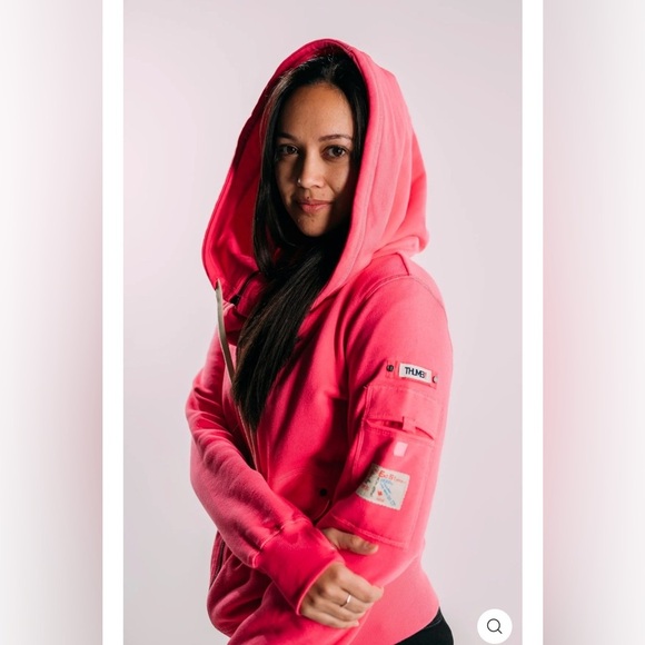 thumb united Tops - Thumb United Pink Casey Fleece Hoodie Full Zip Sweatshirt Women's 3X